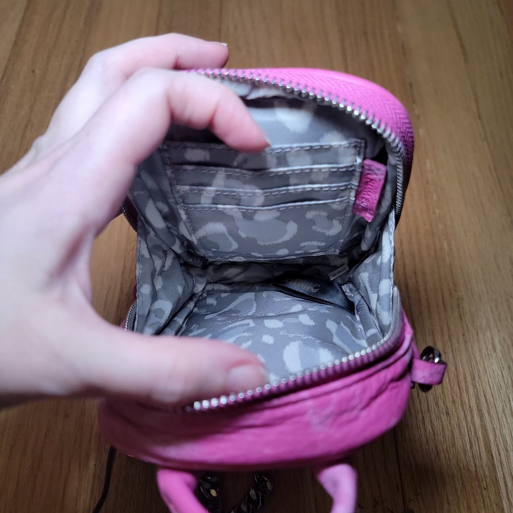 Pink Tye Dye 100% Leather Purse Bag - Picture 2 of 4